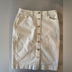 Banana republic white denim pencil skirt